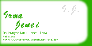 irma jenei business card